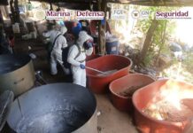 En Guerrero, Marina, SSPC y FGR desmantelan un laboratorio clandestino y aseguran 300 kilos de metanfetamina