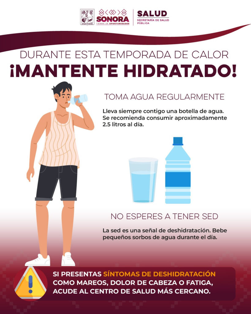 Fomenta Secretaría de Salud en Sonora hábitos de hidratación para proteger a las familias Fomenta Secretaría de Salud en Sonora hábitos de hidratación para proteger a las familias
