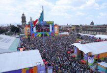 Disfrutan 110 mil aficionados juego final del Mundial 2026 en el Zócalo capitalino