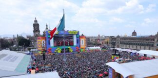 Disfrutan 110 mil aficionados juego final del Mundial 2026 en el Zócalo capitalino